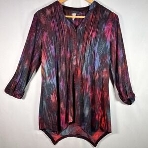 Cocomo Tunic Top Womens Small Oversized Artsy Asymmetric Liquid Knit Drapey Flow